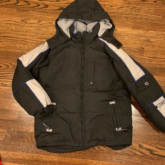 ZeroXposur down jacket side 14/16 with detachable hood (black, grey, blue) - Picture 2 of 15